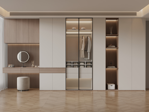 Modern wardrobe dresser integrated cabinet