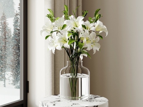 Vase floral lily flower arrangement