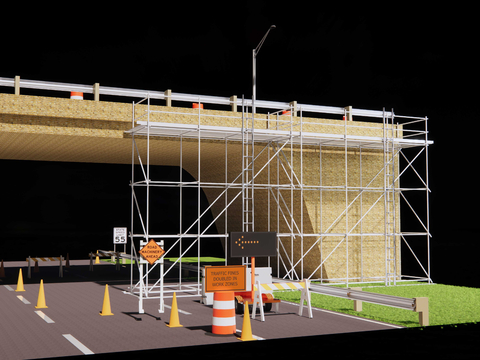 Bridge tunnel highway pavement maintenance construction scaffolding