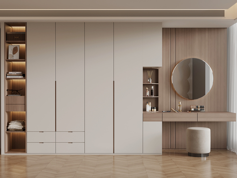 Modern wardrobe dresser integrated cabinet