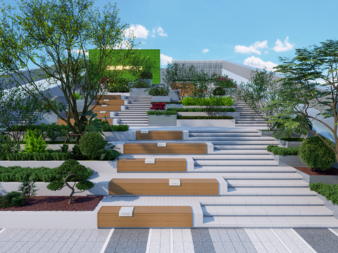 Modern Steps Square Landscape