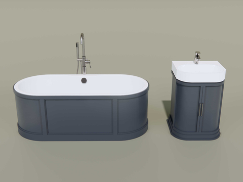 Separate bathtub and bathtub sink