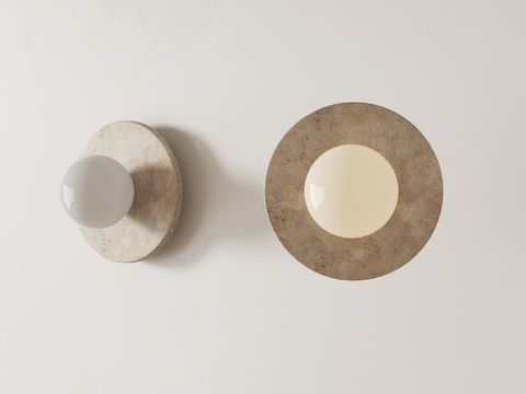 Wabi-sabi Style yellow stone wall lamp