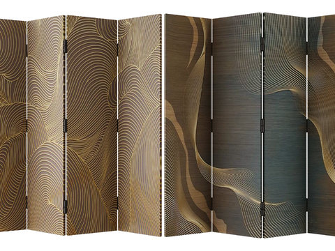 Middle Ancient Screen Folding Screen