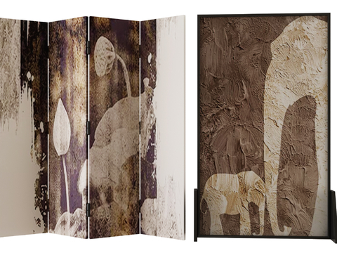 Middle Ancient Screen Folding Screen