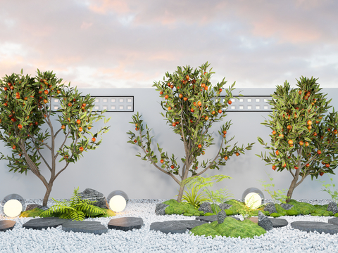 arbor landscape tree pomegranate flower tree courtyard tree modeling tree