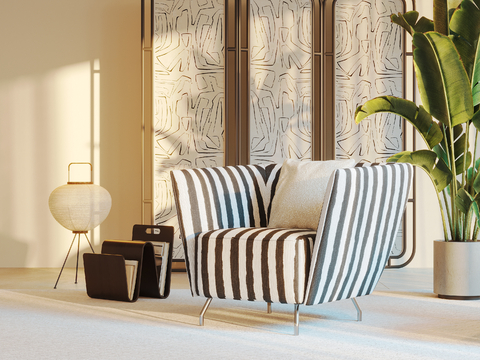 Modern striped sofa single sofa