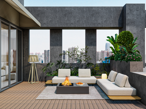 Modern Balcony Terrace Roof Garden