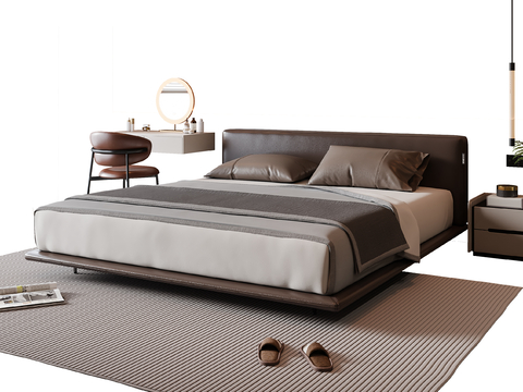 Italian Double Bed Leather Double Bed