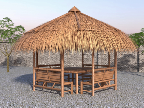 Chinese-style thatched shed awning gazebo