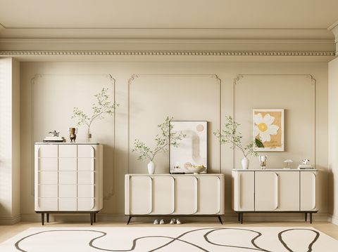 Cream Style Entrance Cabinet Side Cabinet