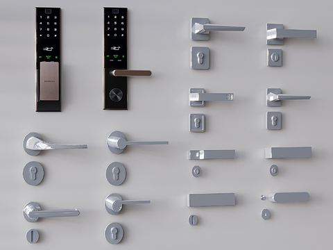 Smart door lock door handle fingerprint lock