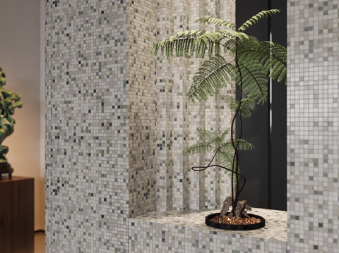 Mosaic partition porch screen