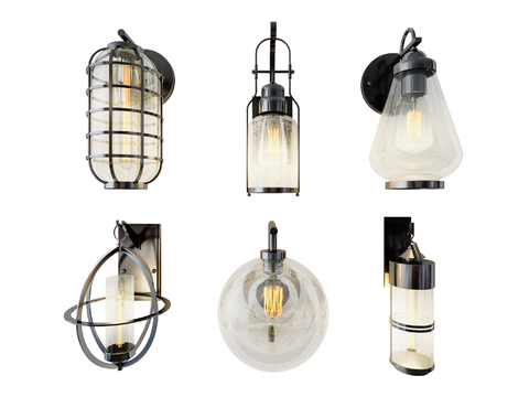 Industrial wind wall lamp