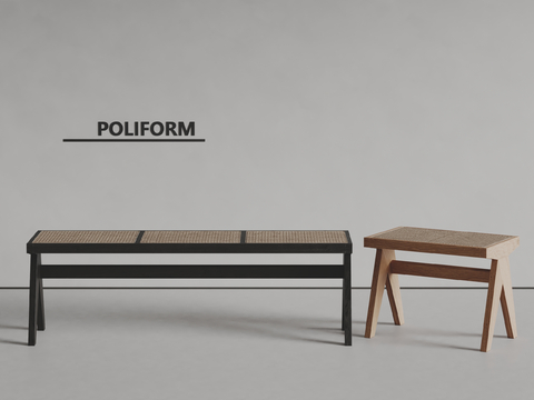 poliform Modern Stool Solid Wood Stool Rattan Stool