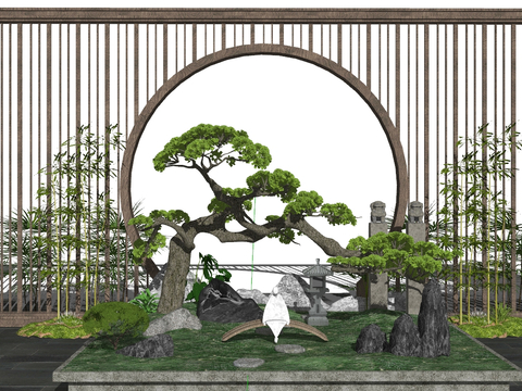 New Chinese Courtyard Door Landscape Arch