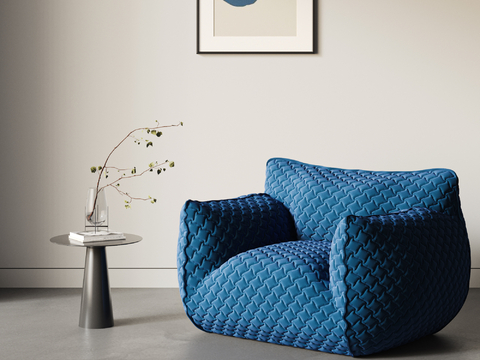 Gervasoni Modern Blue Fatty Single Sofa Beanbag