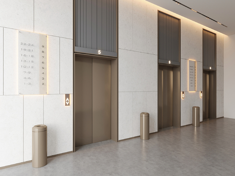 Modern elevator hall