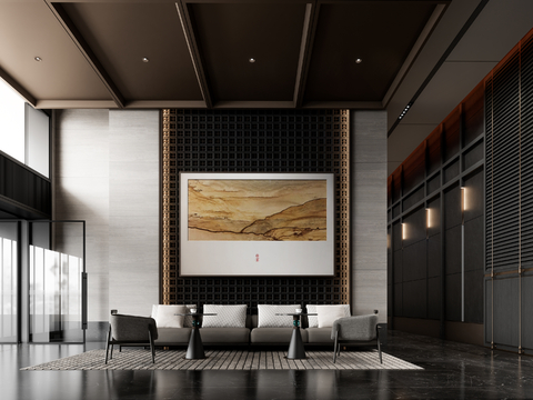 New Chinese Hotel Lobby Reception Area