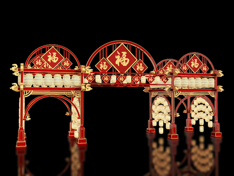 New Chinese Ancient Archway Art Display Archway Scenic Gate House