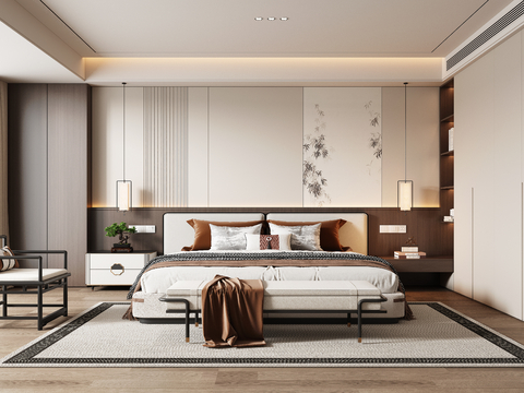 New Chinese-style master bedroom