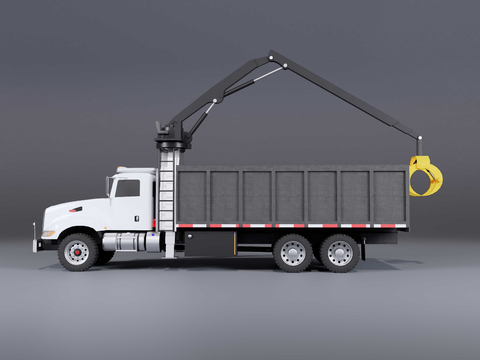 Self-loading truck bucket truck