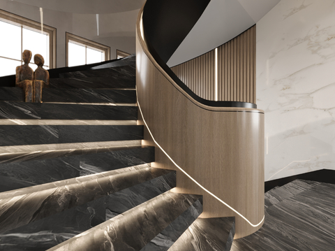 modern stairwell revolving staircase