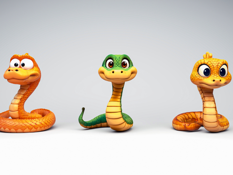 Green Snake Sculpture Cartoon Ornaments