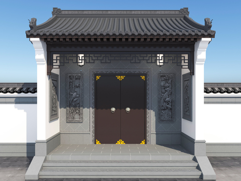 Chinese Courtyard Door Villa Gate