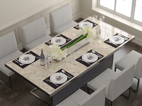 Modern Dining Table and Chair Marble Dining Table