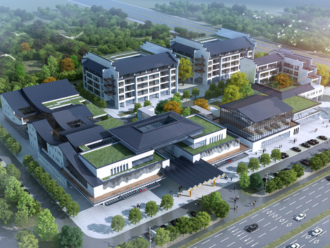 A bird's-eye view of the new Chinese-style Retirement Home health care center