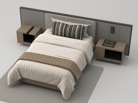 Modern Single Bed Hotel Room Bed Standard Bed