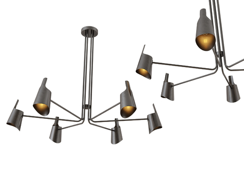 Modern multi-head chandelier