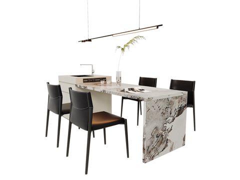 Modern Island Dining Table and Chair