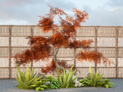 Modern Flower Mirror Red Maple