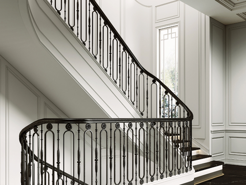 French wrought iron stair stair railing