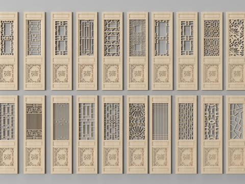 Chinese-style screen hollow partition