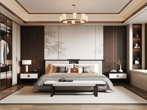 New Chinese-style master bedroom