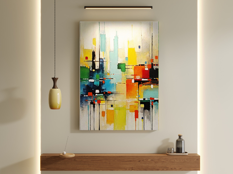 Mid-century Style Decorative Painting Texture Painting Hanging Painting