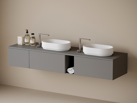 Modern Hanging Bathroom Cabinet Bathroom Cabinet Double Basins Washstand