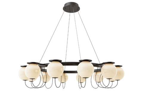 Modern multi-head chandelier