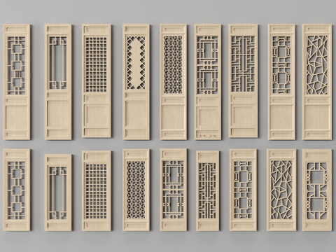 Chinese-style screen hollow partition