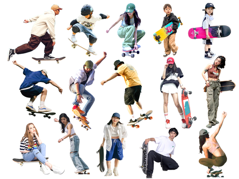 Skateboard Characters Sports Characters Fashion Men and Women