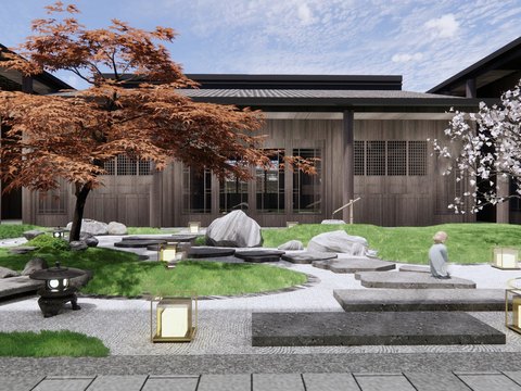 New Chinese Courtyard Zen Garden