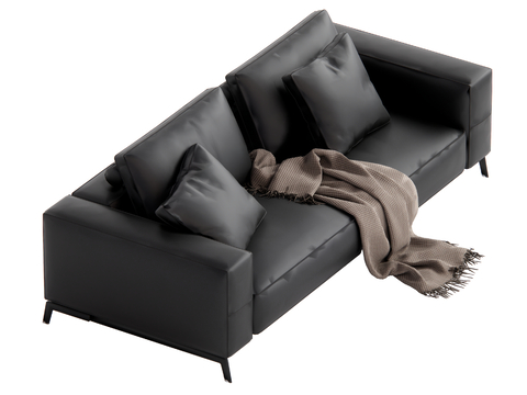 Leather sofa double sofa