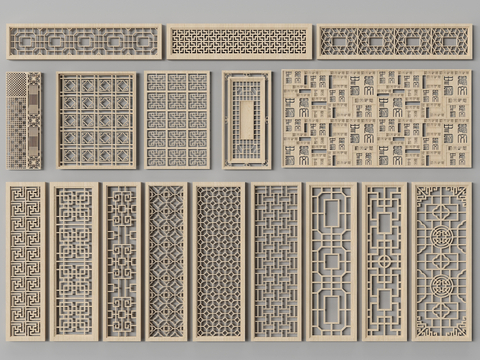 Chinese-style screen hollow partition