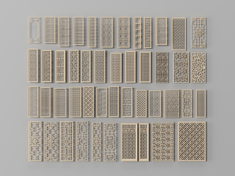 Chinese-style screen hollow partition