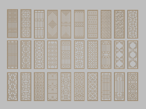 Chinese-style screen hollow partition