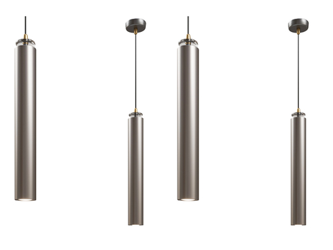 Modern Stainless Steel Cylindrical Chandelier