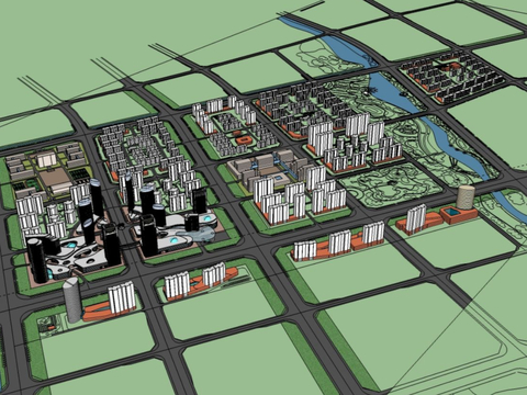 Modern Bird's Eye Urban Design